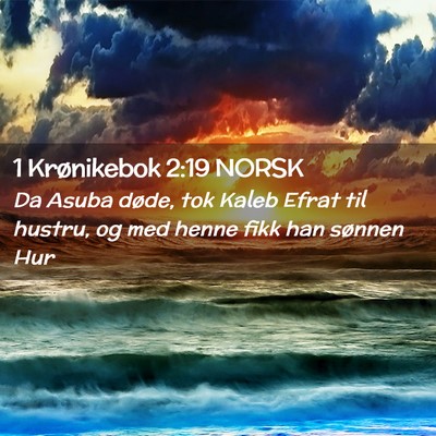 Picture 02 - 1 Krønikebok 2:19 NORSK - Da Asuba døde, tok Kaleb Efrat til hustru, og - Bible Verse Picture