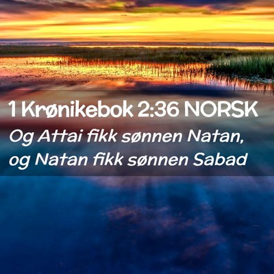 Picture 02 - 1 Krønikebok 2:36 NORSK - Og Attai fikk sønnen Natan, og Natan fikk - Bible Verse Picture