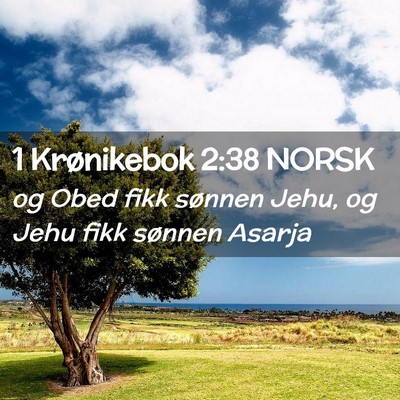 Picture 02 - 1 Krønikebok 2:38 NORSK - og Obed fikk sønnen Jehu, og Jehu fikk sønnen - Bible Verse Picture