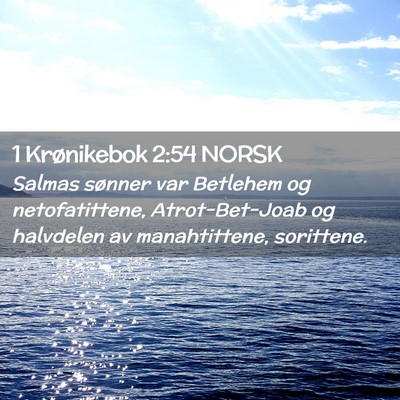 Picture 02 - 1 Krønikebok 2:54 NORSK - Salmas sønner var Betlehem og netofatittene, - Bible Verse Picture