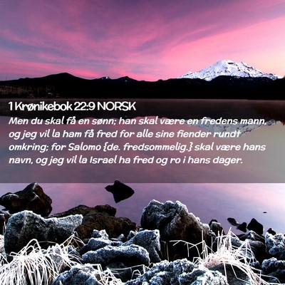 Picture 02 - 1 Krønikebok 22:9 NORSK - Men du skal få en sønn; han skal være en - Bible Verse Picture