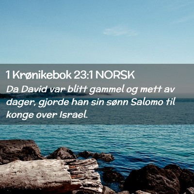 Picture 02 - 1 Krønikebok 23:1 NORSK - Da David var blitt gammel og mett av dager, - Bible Verse Picture