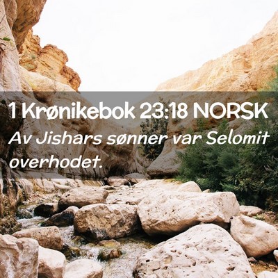 Picture 02 - 1 Krønikebok 23:18 NORSK - Av Jishars sønner var Selomit - Bible Verse Picture