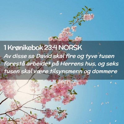 Picture 02 - 1 Krønikebok 23:4 NORSK - Av disse sa David skal fire og tyve tusen - Bible Verse Picture