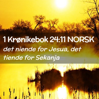 Picture 02 - 1 Krønikebok 24:11 NORSK - det niende for Jesua, det tiende for - Bible Verse Picture