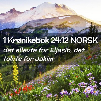 Picture 02 - 1 Krønikebok 24:12 NORSK - det ellevte for Eljasib, det tolvte for - Bible Verse Picture