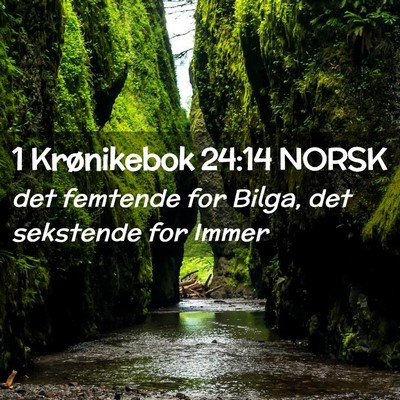 Picture 02 - 1 Krønikebok 24:14 NORSK - det femtende for Bilga, det sekstende for - Bible Verse Picture