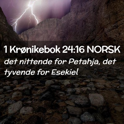 Picture 02 - 1 Krønikebok 24:16 NORSK - det nittende for Petahja, det tyvende for - Bible Verse Picture