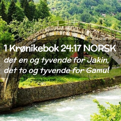 Picture 02 - 1 Krønikebok 24:17 NORSK - det en og tyvende for Jakin, det to og tyvende - Bible Verse Picture
