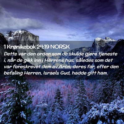 Picture 02 - 1 Krønikebok 24:19 NORSK - Dette var den orden som de skulde gjøre tjeneste - Bible Verse Picture