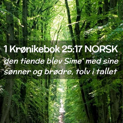 Picture 02 - 1 Krønikebok 25:17 NORSK - den tiende blev Sime' med sine sønner og - Bible Verse Picture