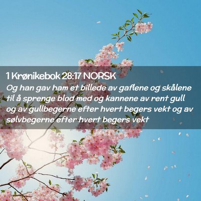 Picture 02 - 1 Krønikebok 28:17 NORSK - Og han gav ham et billede av gaflene og skålene - Bible Verse Picture
