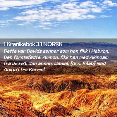Picture 02 - 1 Krønikebok 3:1 NORSK - Dette var Davids sønner som han fikk i Hebron: - Bible Verse Picture