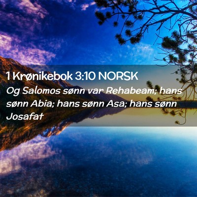 Picture 02 - 1 Krønikebok 3:10 NORSK - Og Salomos sønn var Rehabeam; hans sønn Abia; - Bible Verse Picture