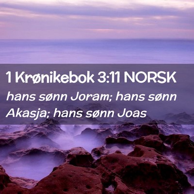 Picture 02 - 1 Krønikebok 3:11 NORSK - hans sønn Joram; hans sønn Akasja; hans sønn - Bible Verse Picture