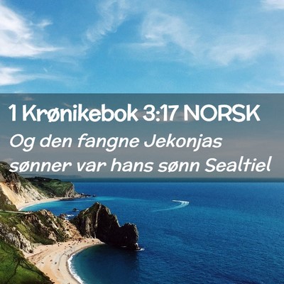 Picture 02 - 1 Krønikebok 3:17 NORSK - Og den fangne Jekonjas sønner var hans sønn - Bible Verse Picture