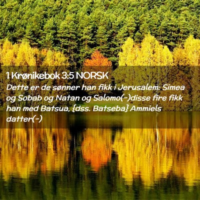 Picture 02 - 1 Krønikebok 3:5 NORSK - Dette er de sønner han fikk i Jerusalem: Simea - Bible Verse Picture