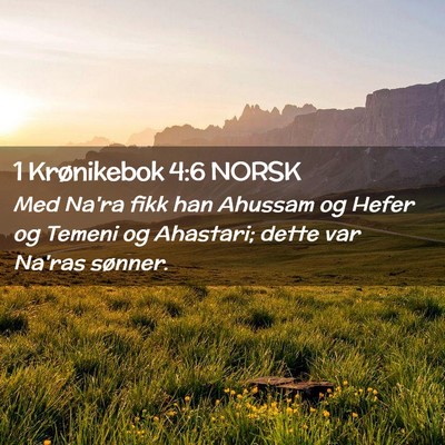 Picture 02 - 1 Krønikebok 4:6 NORSK - Med Na'ra fikk han Ahussam og Hefer og Temeni og - Bible Verse Picture