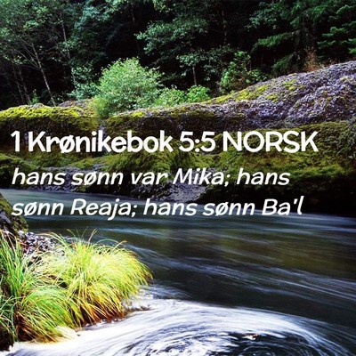 Picture 02 - 1 Krønikebok 5:5 NORSK - hans sønn var Mika; hans sønn Reaja; hans sønn - Bible Verse Picture