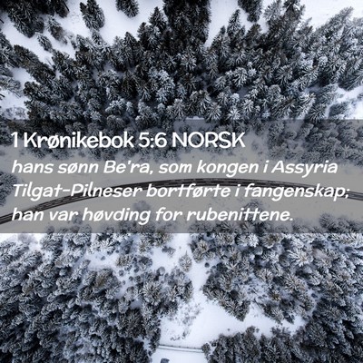 Picture 02 - 1 Krønikebok 5:6 NORSK - hans sønn Be'ra, som kongen i Assyria - Bible Verse Picture