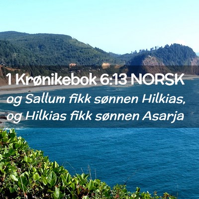 Picture 02 - 1 Krønikebok 6:13 NORSK - og Sallum fikk sønnen Hilkias, og Hilkias fikk - Bible Verse Picture