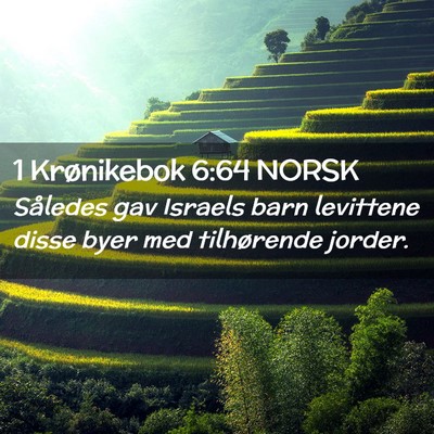 Picture 02 - 1 Krønikebok 6:64 NORSK - Således gav Israels barn levittene disse byer - Bible Verse Picture