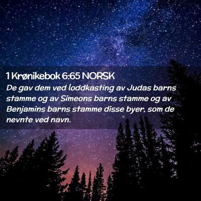 Picture 02 - 1 Krønikebok 6:65 NORSK - De gav dem ved loddkasting av Judas barns stamme - Bible Verse Picture