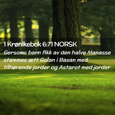 Picture 02 - 1 Krønikebok 6:71 NORSK - Gersoms barn fikk av den halve Manasse stammes - Bible Verse Picture