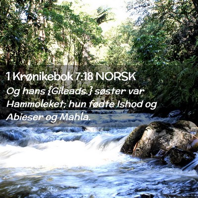 Picture 02 - 1 Krønikebok 7:18 NORSK - Og hans {Gileads.} søster var Hammoleket; hun - Bible Verse Picture
