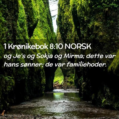 Picture 02 - 1 Krønikebok 8:10 NORSK - og Je's og Sokja og Mirma; dette var hans - Bible Verse Picture