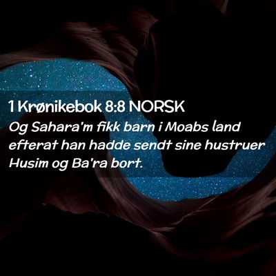 Picture 02 - 1 Krønikebok 8:8 NORSK - Og Sahara'm fikk barn i Moabs land efterat han - Bible Verse Picture