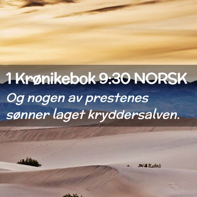 Picture 02 - 1 Krønikebok 9:30 NORSK - Og nogen av prestenes sønner laget - Bible Verse Picture