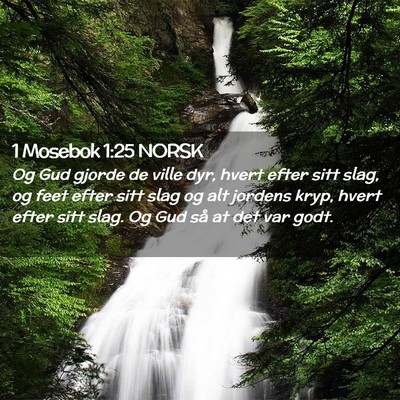 Picture 02 - 1 Mosebok 1:25 NORSK - Og Gud gjorde de ville dyr, hvert efter sitt - Bible Verse Picture