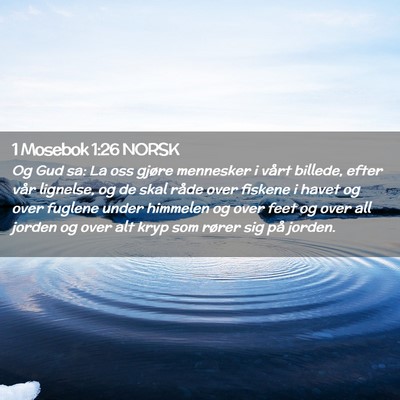 Picture 02 - 1 Mosebok 1:26 NORSK - Og Gud sa: La oss gjøre mennesker i vårt - Bible Verse Picture