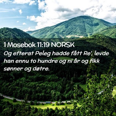Picture 02 - 1 Mosebok 11:19 NORSK - Og efterat Peleg hadde fått Re', levde han ennu - Bible Verse Picture