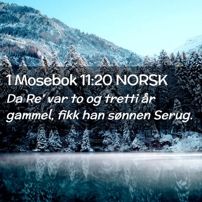 Picture 02 - 1 Mosebok 11:20 NORSK - Da Re' var to og tretti år gammel, fikk han - Bible Verse Picture