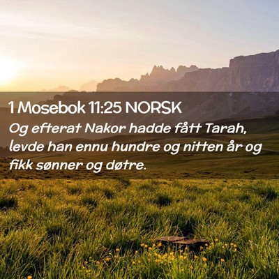 Picture 02 - 1 Mosebok 11:25 NORSK - Og efterat Nakor hadde fått Tarah, levde han - Bible Verse Picture