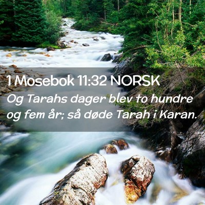 Picture 02 - 1 Mosebok 11:32 NORSK - Og Tarahs dager blev to hundre og fem år; så - Bible Verse Picture