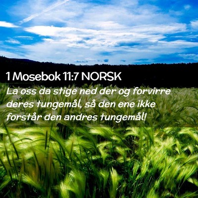 Picture 02 - 1 Mosebok 11:7 NORSK - La oss da stige ned der og forvirre deres - Bible Verse Picture