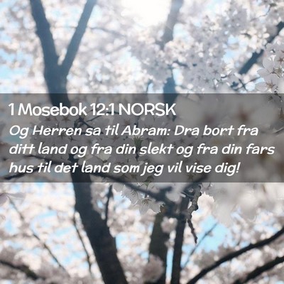 Picture 02 - 1 Mosebok 12:1 NORSK - Og Herren sa til Abram: Dra bort fra ditt land og - Bible Verse Picture