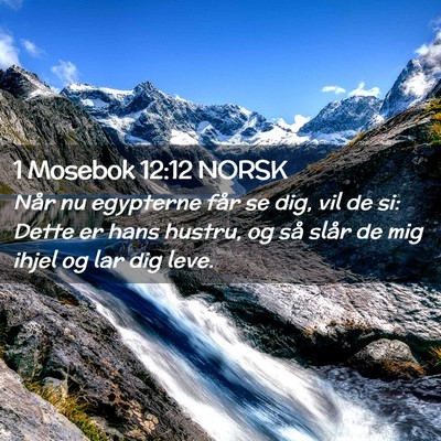 Picture 02 - 1 Mosebok 12:12 NORSK - Når nu egypterne får se dig, vil de si: Dette - Bible Verse Picture