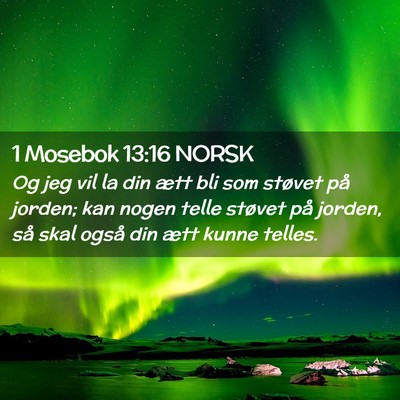 Picture 02 - 1 Mosebok 13:16 NORSK - Og jeg vil la din ætt bli som støvet på - Bible Verse Picture