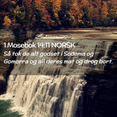 Picture 02 - 1 Mosebok 14:11 NORSK - Så tok de alt godset i Sodoma og Gomorra og all - Bible Verse Picture