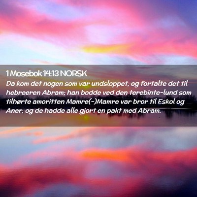 Picture 02 - 1 Mosebok 14:13 NORSK - Da kom det nogen som var undsloppet, og fortalte - Bible Verse Picture