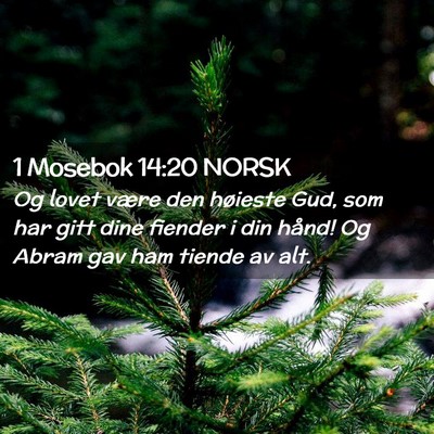Picture 02 - 1 Mosebok 14:20 NORSK - Og lovet være den høieste Gud, som har gitt - Bible Verse Picture