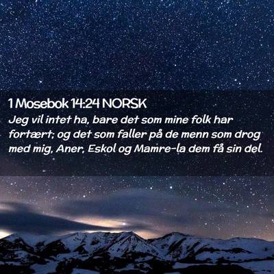 Picture 02 - 1 Mosebok 14:24 NORSK - Jeg vil intet ha, bare det som mine folk har - Bible Verse Picture