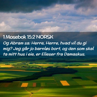 Picture 02 - 1 Mosebok 15:2 NORSK - Og Abram sa: Herre, Herre, hvad vil du gi mig? - Bible Verse Picture