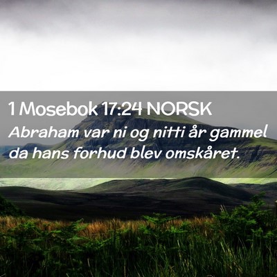 Picture 02 - 1 Mosebok 17:24 NORSK - Abraham var ni og nitti år gammel da hans forhud - Bible Verse Picture