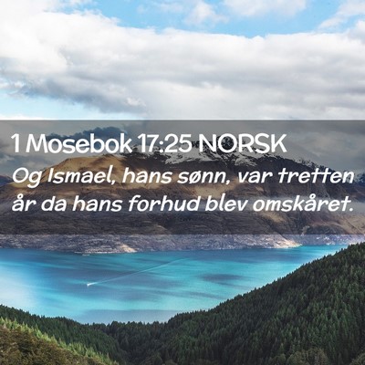 Picture 02 - 1 Mosebok 17:25 NORSK - Og Ismael, hans sønn, var tretten år da hans - Bible Verse Picture