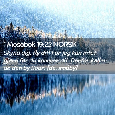 Picture 02 - 1 Mosebok 19:22 NORSK - Skynd dig, fly dit! For jeg kan intet gjøre før - Bible Verse Picture